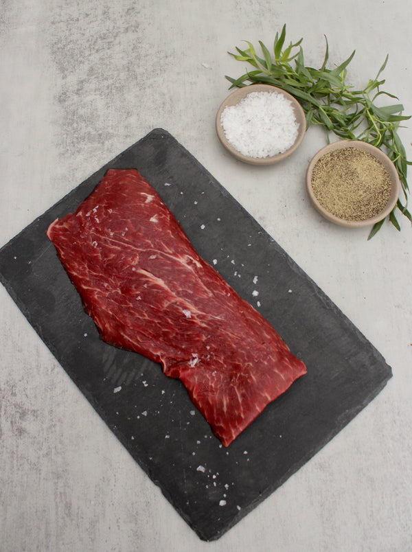 Pastured Beef, Prime Flat Iron Steak with Tarragon Salt, and Pepper