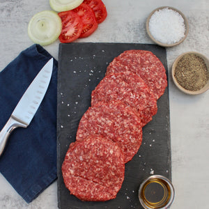 Pastured Beef, Prime Steak Burgers with Salt and Pepper