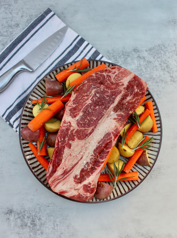 Pastured Beef, Prime Chuck Roast with Mixed Root Vegetables and Rosemary